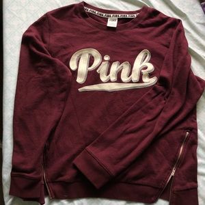 PINK zipper detail sweatshirt
